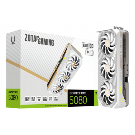 ZOTAC GAMING GeForce RTX 5080 SOLID - White OC Edition - graphics card - GeForce RTX 5080 - 16 GB GDDR7 - PCIe 5.0 x16 - 3 x DisplayPort, HDMI - white - 5