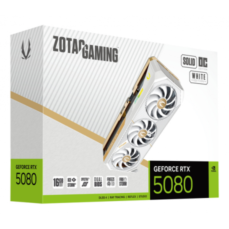 ZOTAC GAMING GeForce RTX 5080 SOLID - White OC Edition - graphics card - GeForce RTX 5080 - 16 GB GDDR7 - PCIe 5.0 x16 - 3 x DisplayPort, HDMI - white - 6