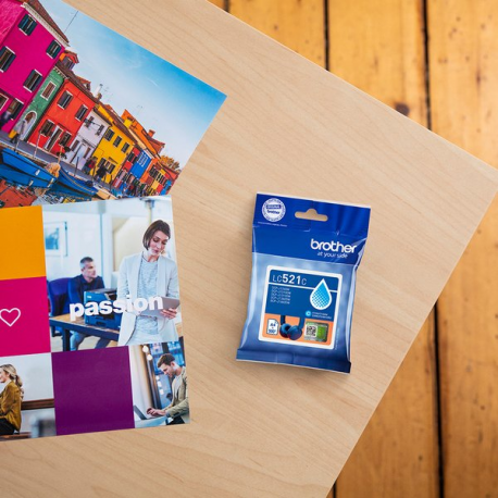 Brother LC521C - Cyan - original - pillow pack - ink cartridge - for Brother DCP-J1260W, DCP-J1310DW - 1