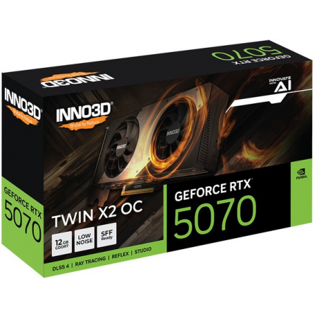 Inno3D GeForce RTX 5070 TWIN X2 OC - Graphics card - GeForce RTX 5070 - 12 GB GDDR7 - PCI Express 5.0 - HDMI, 3 x DisplayPort - box - 1