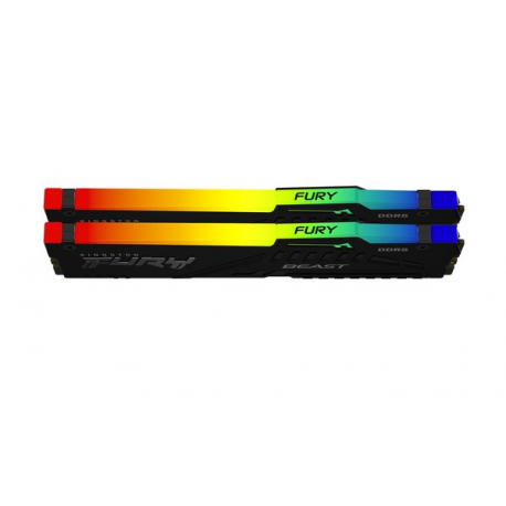 Kingston FURY Beast RGB - DDR5 - kit - 128 GB: 2 x 64 GB - DIMM 288-pin - 2800 MHz / PC5-44800 - CL36 - 1.25 V - unbuffered - on-die ECC - black - 1