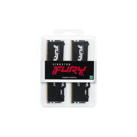 Kingston FURY Beast RGB - DDR5 - kit - 128 GB: 2 x 64 GB - DIMM 288-pin - 2800 MHz / PC5-44800 - CL36 - 1.25 V - unbuffered - on-die ECC - black - 5