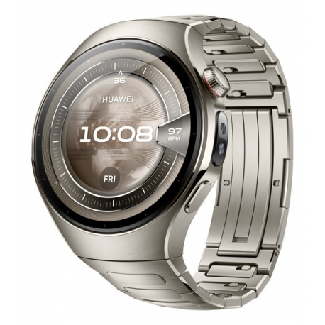 Huawei Watch 5 - 46 mm - aerospace-grade titanium - smart watch with strap - titanium - wrist size: 140-210 mm - display 1.5" - Bluetooth, Wi-Fi 6, LTE - 4G - 58 g - silver - 4