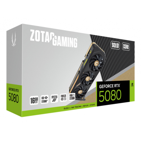 ZOTAC GAMING GeForce RTX 5080 SOLID CORE - Graphics card - GeForce RTX 5080 - 16 GB GDDR7 - PCIe 5.0 x16 - 3 x DisplayPort, HDMI - 5