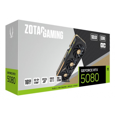 ZOTAC GAMING GeForce RTX 5080 SOLID CORE - OC Edition - graphics card - GeForce RTX 5080 - 16 GB GDDR7 - PCIe 5.0 x16 - 3 x DisplayPort, HDMI - 2