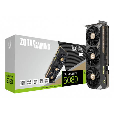 ZOTAC GAMING GeForce RTX 5080 SOLID CORE - OC Edition - graphics card - GeForce RTX 5080 - 16 GB GDDR7 - PCIe 5.0 x16 - 3 x DisplayPort, HDMI - 6