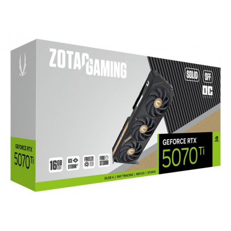 ZOTAC GAMING GeForce RTX 5070 Ti SOLID SFF - OC Edition - graphics card - GeForce RTX 5070 Ti - 16 GB GDDR7 - PCIe 5.0 x16 - 3 x DisplayPort, HDMI - 5