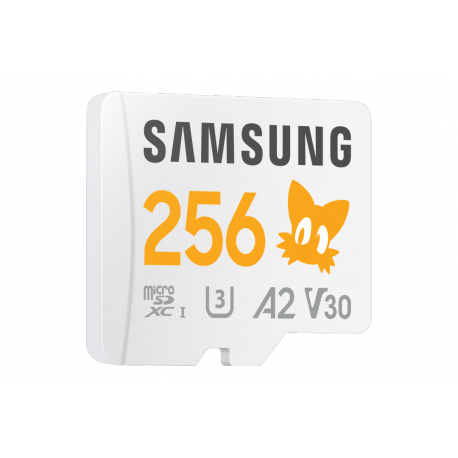 Samsung PRO Plus MB-MD256SA - Sonic the Hedgehog flash memory card (microSDXC to SD adapter included) - 256 GB - A2 / Video Class V30 / UHS-I U3 - microSDXC UHS-I - white - 2