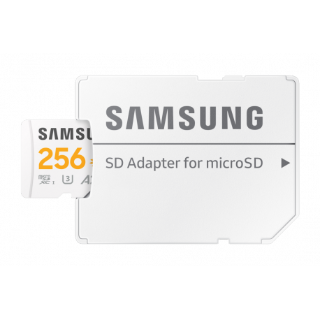 Samsung PRO Plus MB-MD256SA - Sonic the Hedgehog flash memory card (microSDXC to SD adapter included) - 256 GB - A2 / Video Class V30 / UHS-I U3 - microSDXC UHS-I - white - 4