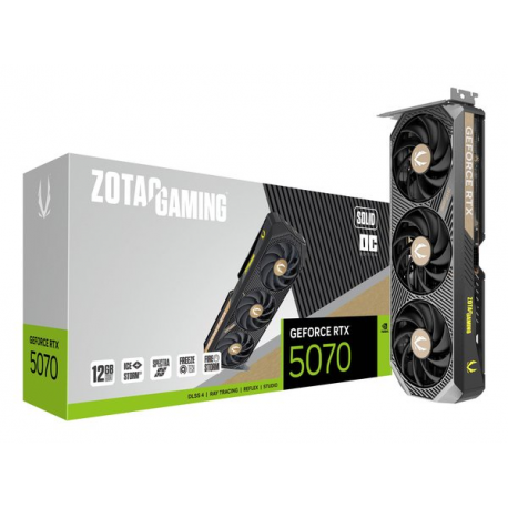 ZOTAC GAMING GeForce RTX 5070 SOLID OC - Graphics card - GeForce RTX 5070 - 12 GB GDDR7 - PCIe 5.0 x16 - 3 x DisplayPort, HDMI - 4