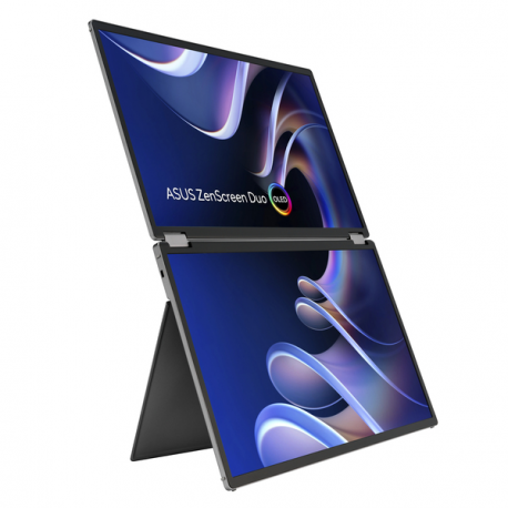 ASUS ZenScreen Duo OLED MQ149CD - Dual OLED monitor - 14" - portable - touchscreen - 1920 x 1200 Full HD (1080p) @ 60 Hz - 500 cd/m² - 100000:1 - DisplayHDR 400 True Black - 1 ms - Mini HDMI, 2xUSB-C - grey - 8