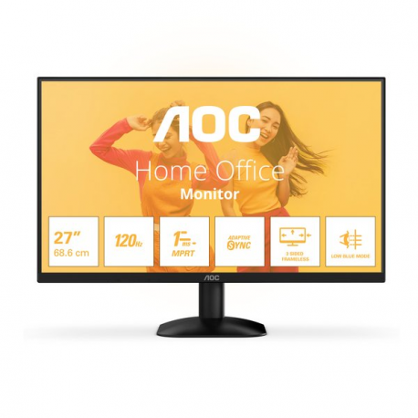 AOC 27B35HM - LED monitor - 27" - 1920 x 1080 Full HD (1080p) @ 120 Hz - VA - 300 cd / m² - 3000:1 - 1 ms - HDMI, VGA - black - 0