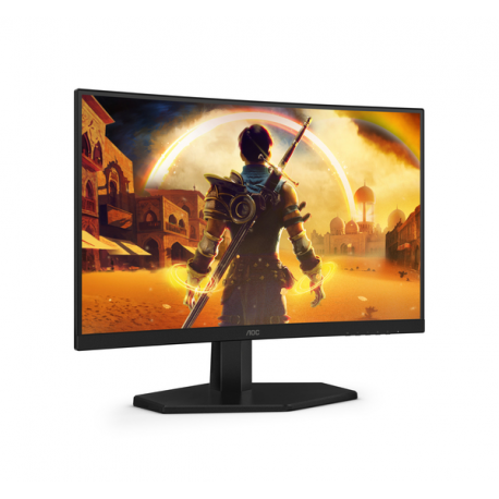 AOC Gaming C24G42E - LED monitor - gaming - curved - 24" (23.6" viewable) - 1920 x 1080 Full HD (1080p) @ 180 Hz - Fast VA - 250 cd / m² - 3000:1 - HDR10 - 0.5 ms - 2xHDMI, DisplayPort - speakers - black, red - 9
