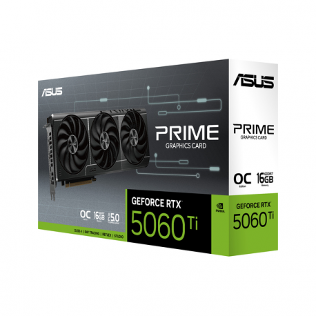 ASUS PRIME GeForce RTX 5060 Ti 16GB - OC Edition - graphics card - GeForce RTX 5060 Ti - 16 GB GDDR7 - PCI Express 5.0 - 3 x DisplayPort, HDMI - 10