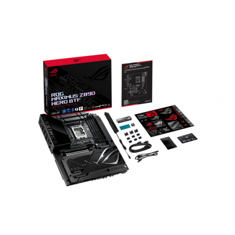 ASUS ROG MAXIMUS Z890 HERO BTF - Motherboard - ATX - LGA1851 Socket - Z890 Chipset - USB4, USB 3.2 Gen 1, USB-C 3.2 Gen2, USB 3.2 Gen 2 - Wi-Fi 7, Bluetooth, 5 Gigabit Ethernet - onboard graphics (CPU required) - HD Audio (8-channel) - 16