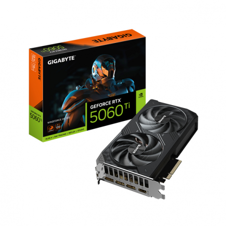 Gigabyte GeForce RTX 5060 Ti WINDFORCE OC 16G - Graphics card - GeForce RTX 5060 Ti - 16 GB GDDR7 - PCI Express 5.0 - 3 x DisplayPort, HDMI - 0
