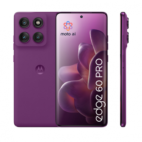 Motorola Edge 60 Pro - 5G smartphone - dual-SIM - RAM 12 GB  /  Internal Memory 512 GB - pOLED display - 6.7" - 2712 x 1220 pixels (120 Hz) - 3x rear cameras 50 MP, 50 MP, 10 MP - front camera 50 MP - pantone sparkling grape - 18
