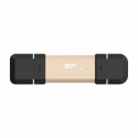 Silicon Power Marvel Xtreme DS72 - USB flash drive - 500 GB - USB 3.1 Gen 2  /  USB-C 3.2 Gen 2 - gold