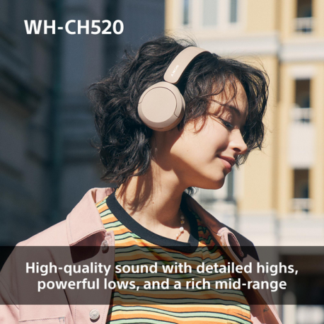 Sony WH-CH520 - Headphones with mic - on-ear - Bluetooth - wireless - pink - 5
