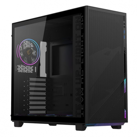 AORUS C400 GLASS - Mid tower - ATX - windowed side panel (tempered glass) - no power supply (ATX) - black - USB/Audio - 0