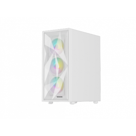Genesis Diaxid 605 ARGB - Mid tower - ATX - windowed side panel (tempered glass) - no power supply (ATX) - white - USB/Audio - 8
