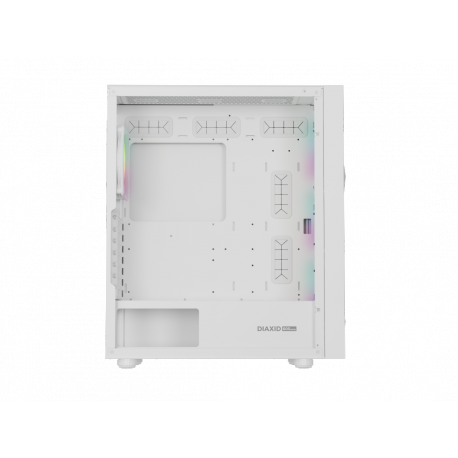 Genesis Diaxid 605 ARGB - Mid tower - ATX - windowed side panel (tempered glass) - no power supply (ATX) - white - USB/Audio - 12