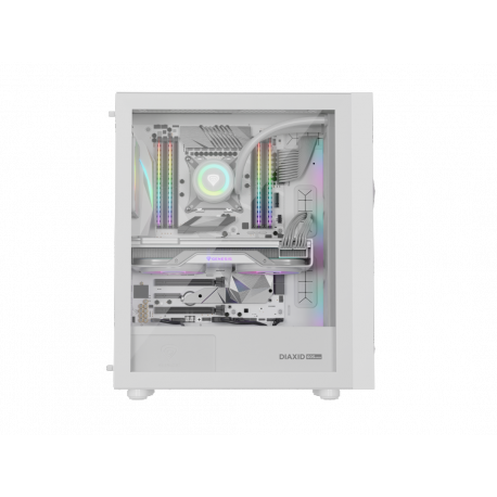 Genesis Diaxid 605 ARGB - Mid tower - ATX - windowed side panel (tempered glass) - no power supply (ATX) - white - USB/Audio - 14