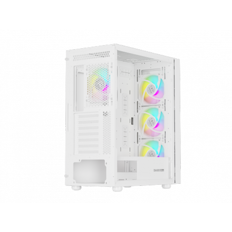 Genesis Diaxid 605 ARGB - Mid tower - ATX - windowed side panel (tempered glass) - no power supply (ATX) - white - USB/Audio - 18