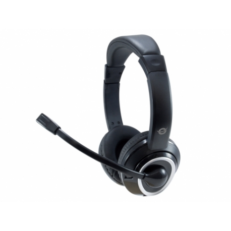 Conceptronic POLONA02BA - Headset - on-ear - wired - 3.5 mm jack - black - 0
