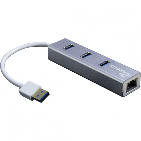 Argus IT-310-S - Hub - 3 x SuperSpeed USB 3.0 + 1 x 10 / 100 / 1000 - desktop - 0