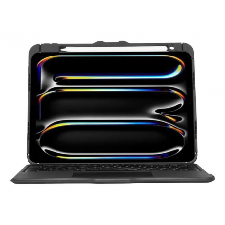 Targus Versavu - Keyboard and folio case - with trackpad - backlit - wireless - Bluetooth 5.0 - QWERTY - Nordic - black - 0