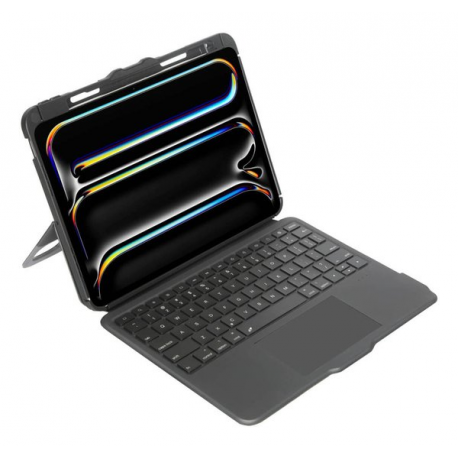 Targus Versavu - Keyboard and folio case - with trackpad - backlit - wireless - Bluetooth 5.0 - QWERTY - Nordic - black - 6