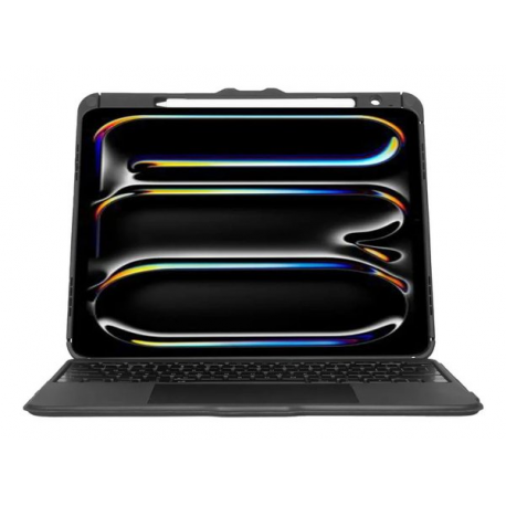 Targus Versavu - Keyboard and folio case - with trackpad - backlit - wireless - Bluetooth 5.0 - QWERTY - Nordic - black - 0