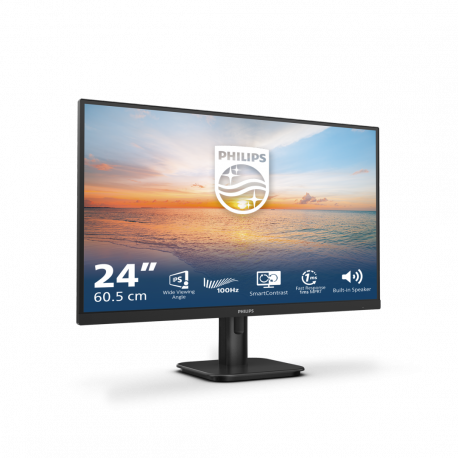 Philips 24E1N1200A - 1000 Series - LED monitor - 24" (23.8" viewable) - 1920 x 1080 Full HD (1080p) @ 100 Hz - IPS - 250 cd/m² - 1300:1 - 1 ms - HDMI, VGA, DisplayPort - speakers - black - 1