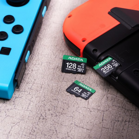 ADATA SPEED PLUS - Flash memory card (SD adapter included) - 256 GB - A2 / Video Class V30 / UHS-I U3 / Class10 - SDXC UHS-I - 2