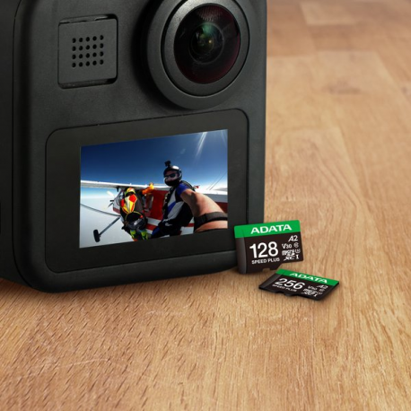 ADATA SPEED PLUS - Flash memory card (SD adapter included) - 256 GB - A2 / Video Class V30 / UHS-I U3 / Class10 - SDXC UHS-I - 7