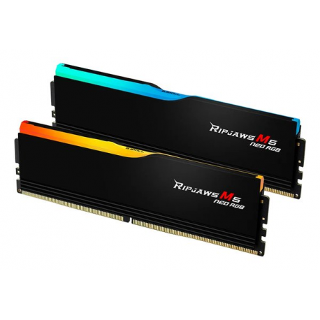 G.Skill Ripjaws M5 Neo RGB - DDR5 - kit - 32 GB: 2 x 16 GB - DIMM 288-pin - 6000 MT / s  /  PC5-48000 - CL36 - 1.35 V - unbuffered - on-die ECC - matte black - 0