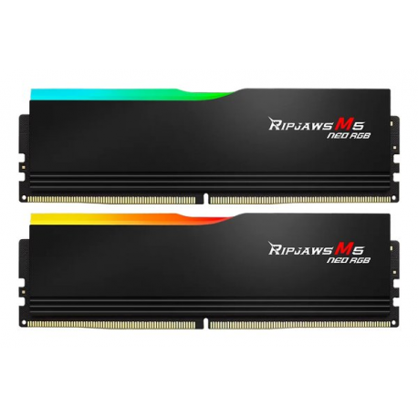 G.Skill Ripjaws M5 Neo RGB - DDR5 - kit - 32 GB: 2 x 16 GB - DIMM 288-pin - 6000 MT / s  /  PC5-48000 - CL36 - 1.35 V - unbuffered - on-die ECC - matte black - 1
