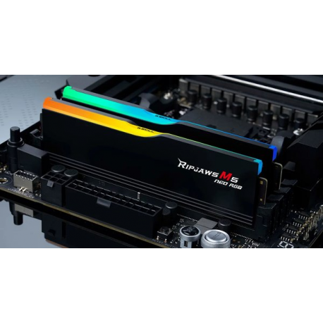 G.Skill Ripjaws M5 Neo RGB - DDR5 - kit - 32 GB: 2 x 16 GB - DIMM 288-pin - 6000 MT / s  /  PC5-48000 - CL36 - 1.35 V - unbuffered - on-die ECC - matte black - 3