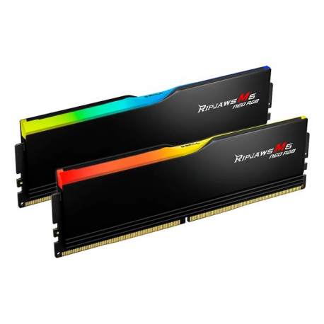 G.Skill Ripjaws M5 Neo RGB - DDR5 - kit - 32 GB: 2 x 16 GB - DIMM 288-pin - 6000 MT / s  /  PC5-48000 - CL36 - 1.35 V - unbuffered - on-die ECC - matte black - 5