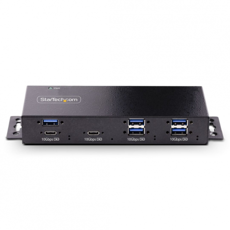 StarTech.com 7-Port Industrial USB Hub 10Gbps Hub, Metal, Mountable, TAA - Hub - industrial - 7 x USB 3.2 Gen 2 - desktop, DIN rail mountable, rack-mountable - TAA Compliant - 2
