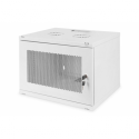 DIGITUS 7U wall mounting cabinet SOHO unmounted 370x540x400mm perforated front door grey color grey RAL 7035