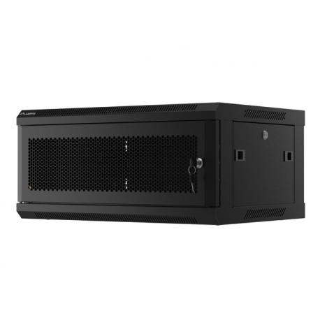 Lanberg - Rack cabinet - wall mountable - black, RAL 9004 - 4U - 19" - 2