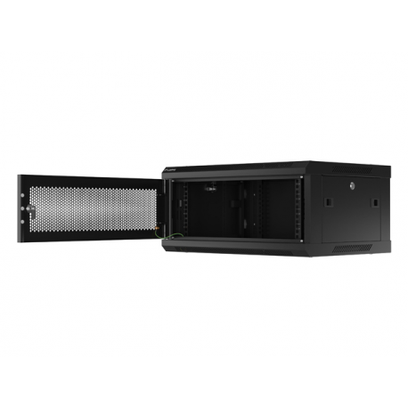 Lanberg - Rack cabinet - wall mountable - black, RAL 9004 - 4U - 19" - 3