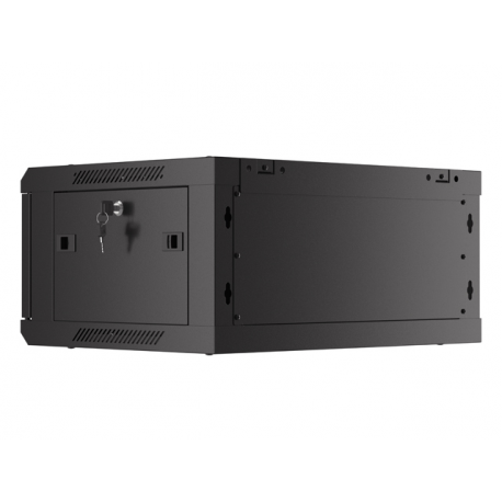 Lanberg - Rack cabinet - wall mountable - black, RAL 9004 - 4U - 19" - 5