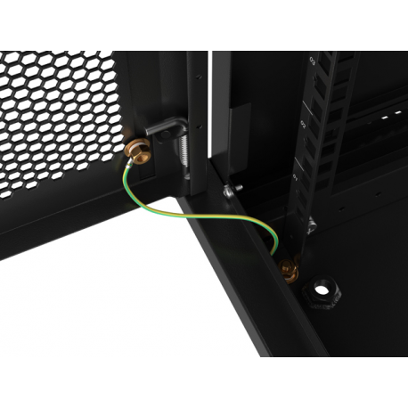 Lanberg WF01 Series - Rack cabinet - 600 x 450, with perforated door, flat pack - wall mountable - black, RAL 9004 - 9U - 19" - 3