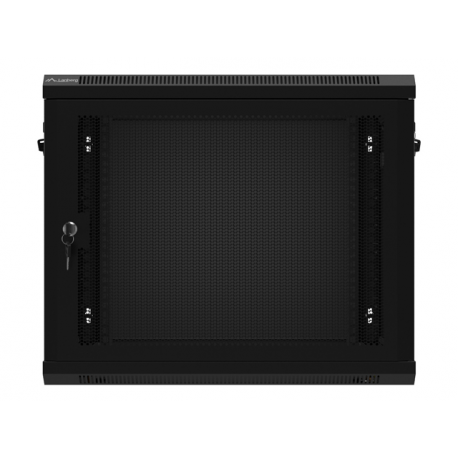 Lanberg WF01 Series - Rack cabinet - 600 x 450, with perforated door, flat pack - wall mountable - black, RAL 9004 - 9U - 19" - 6