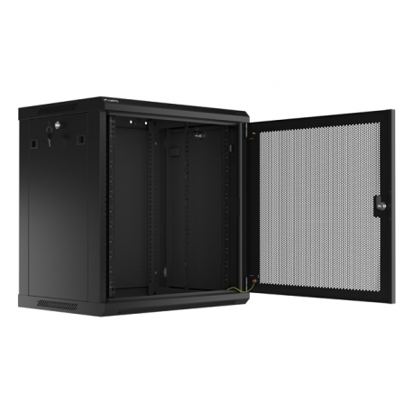 Lanberg - Rack cabinet - wall mountable - black, RAL 9004 - 12U - 19" - 8