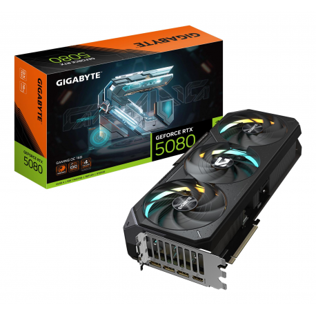 Gigabyte GeForce RTX 5080 GAMING OC 16G - Graphics card - GeForce RTX 5080 - 16 GB GDDR7 - PCI Express 5.0 - 3 x DisplayPort, HDMI - box - 0