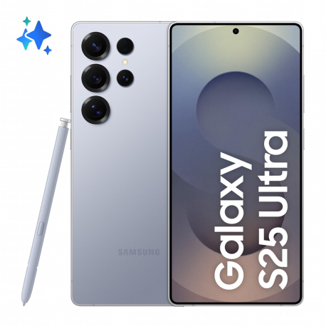 Samsung Galaxy S25 Ultra - 5G smartphone - dual-SIM - RAM 12 GB  /  Internal Memory 512 GB - OLED display - 6.9" - 3120 x 1440 pixels (120 Hz) - 4x rear cameras 200 MP, 50 MP, 50 MP, 10 MP - front camera 12 MP - titanium silverblue - 0